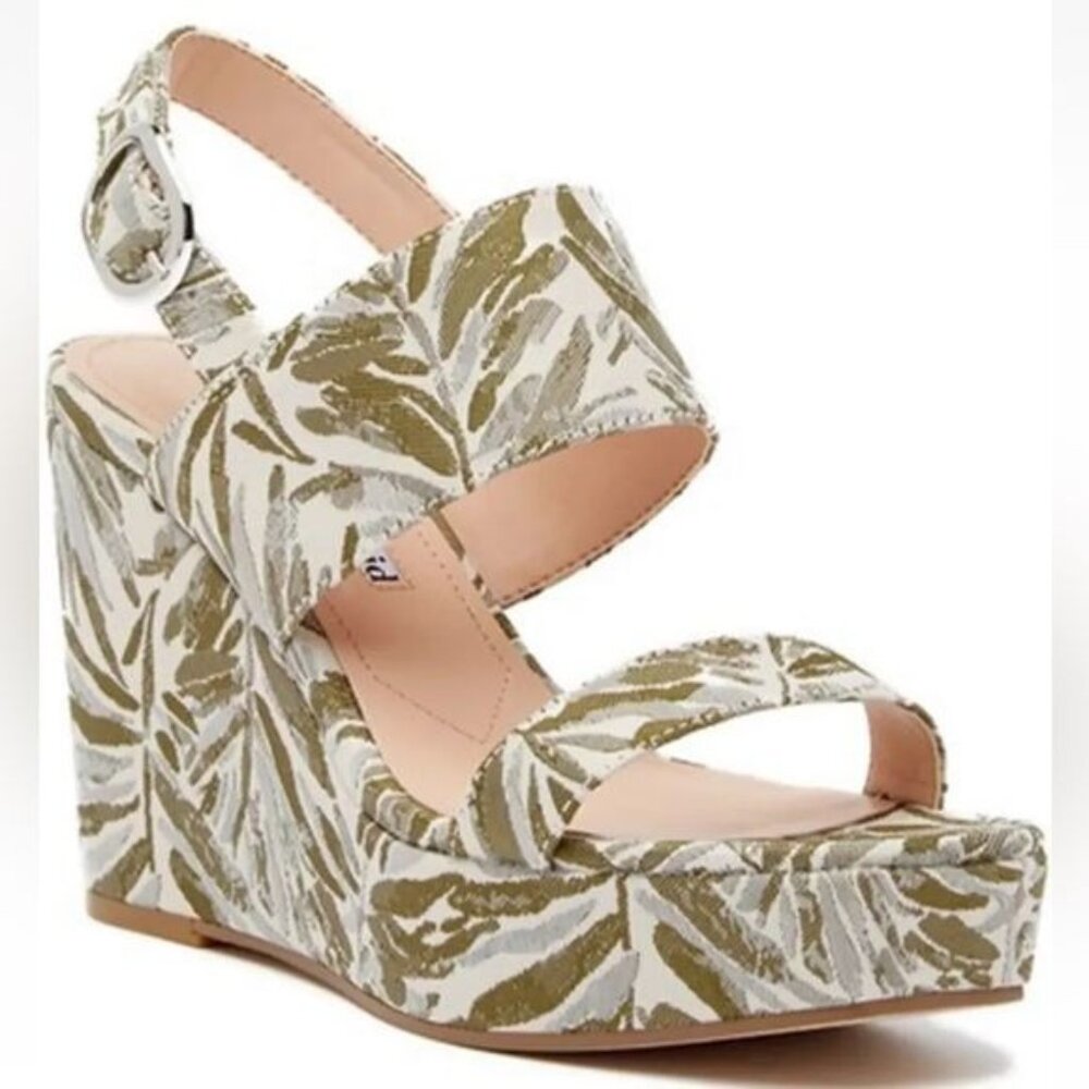 NWT Charles by Charles David Womens Jordan Green Multi Platform Wedges 9.5M